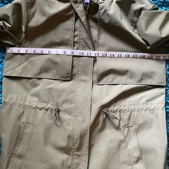 Mango, Sz US S, trench, water repellent olive green rain jacket - Picture 6 of 6